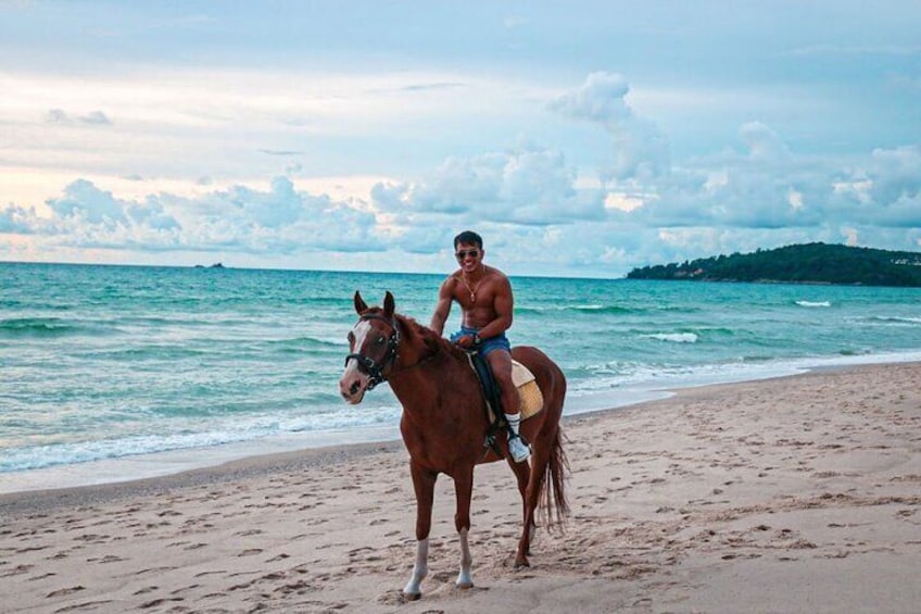Beach Horse Riding At Sunset In Phuket