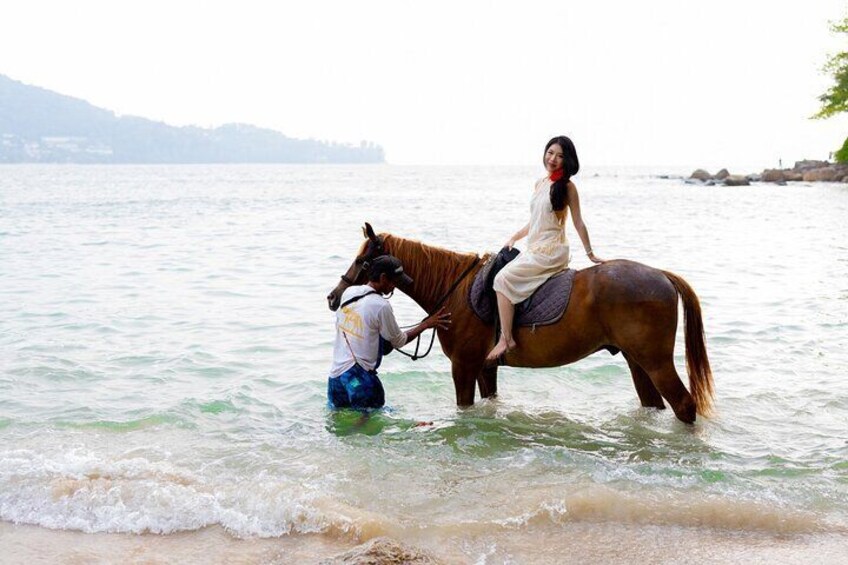 Phuket Beach and Horse Rides 1 Hour Experience