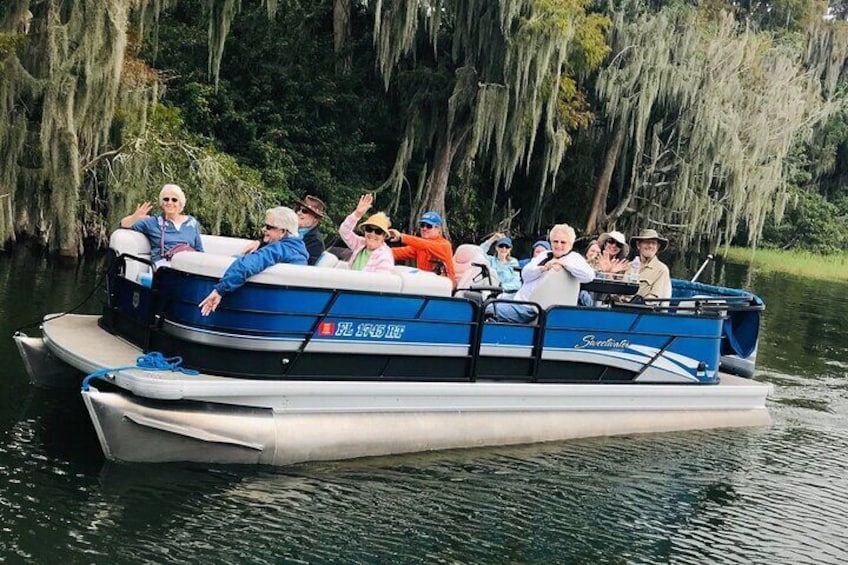 One of our tour guides and guests on Lake Eloise