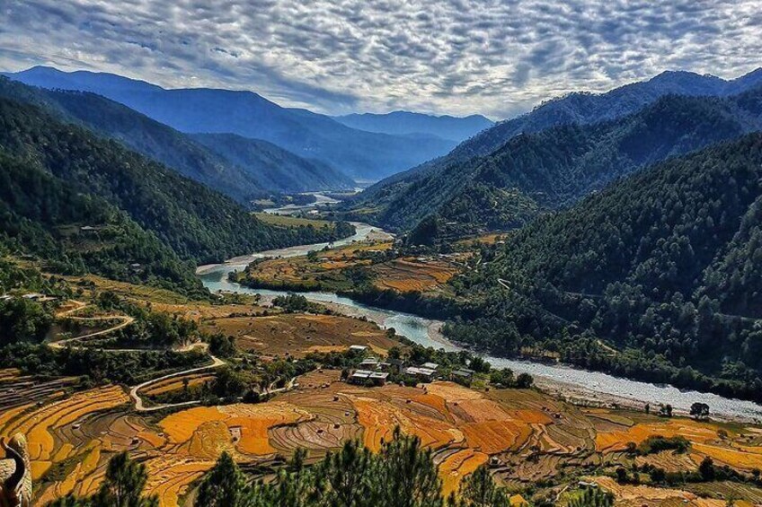 View of Punakha valley