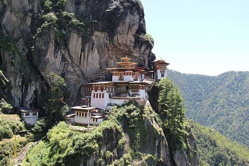 An important landmark in Bhutan, Tiger's Nest (Taktsang Monastery) perched on a rock cliff