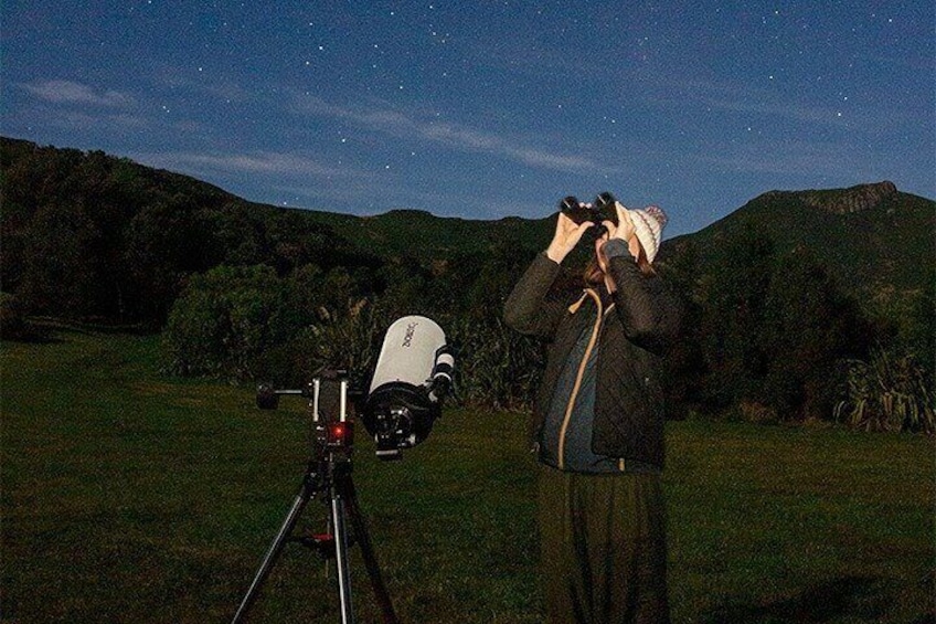 Guests get to observe the Southern Skies through the naked eye, binoculars and telescope.