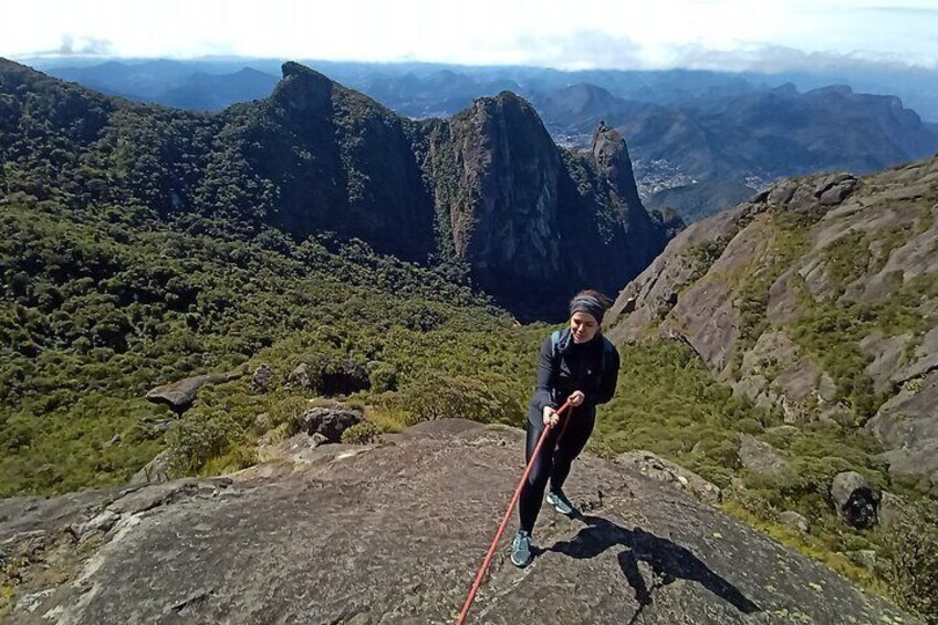 Section where it is necessary to use rope to reach the summit