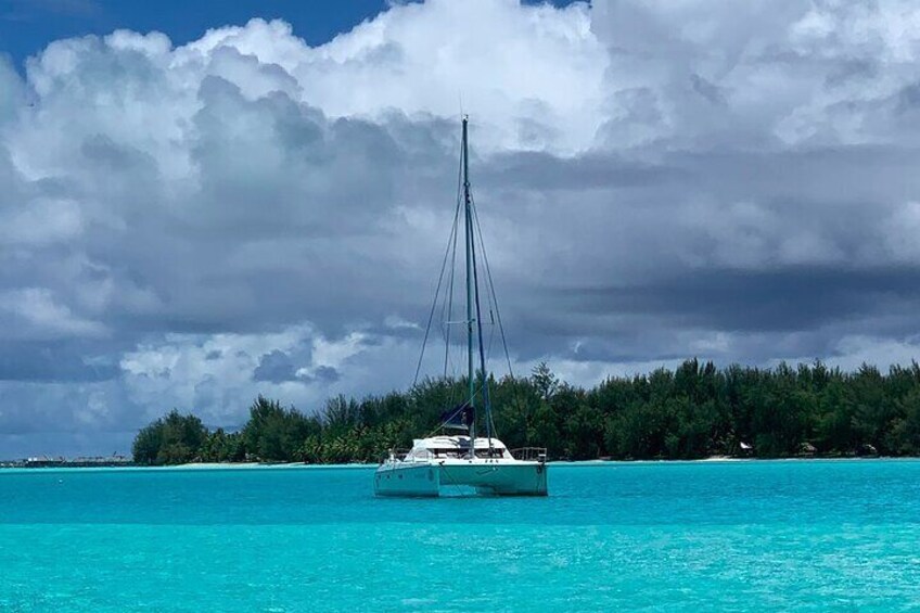 At anchor in light blue