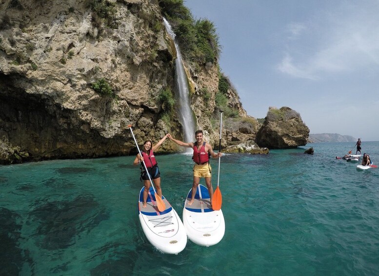 Picture 2 for Activity From Nerja: Guided Paddle Surf Cliffs and Maro Waterfall