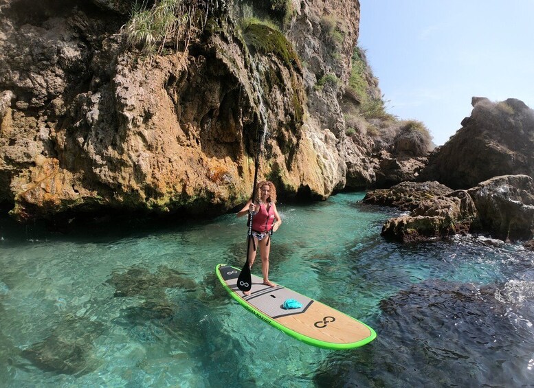 Picture 1 for Activity From Nerja: Guided Paddle Surf Cliffs and Maro Waterfall