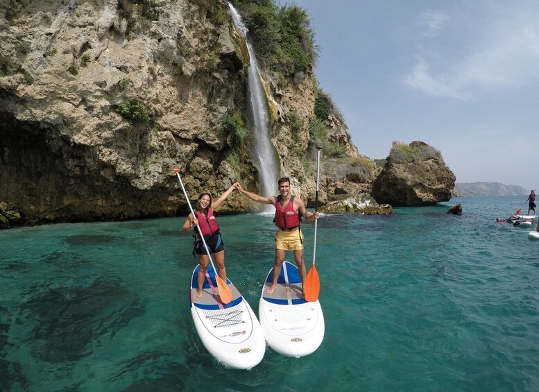 Picture 2 for Activity From Nerja: Guided Paddle Surf Cliffs and Maro Waterfall