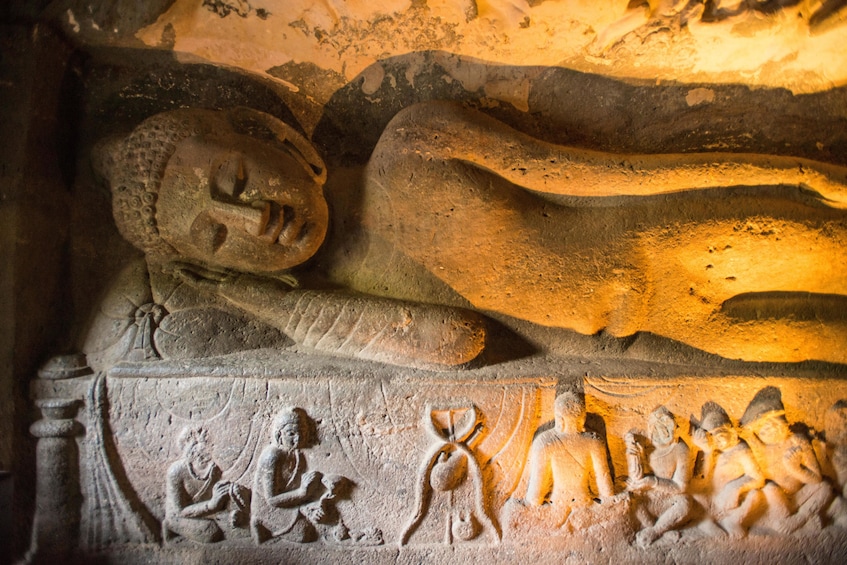 Stone sculpture in the Ellora caves
