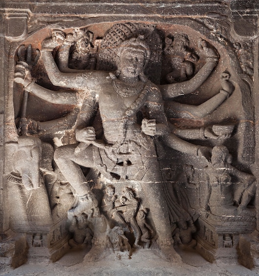 Religious carving in the Ellora Caves