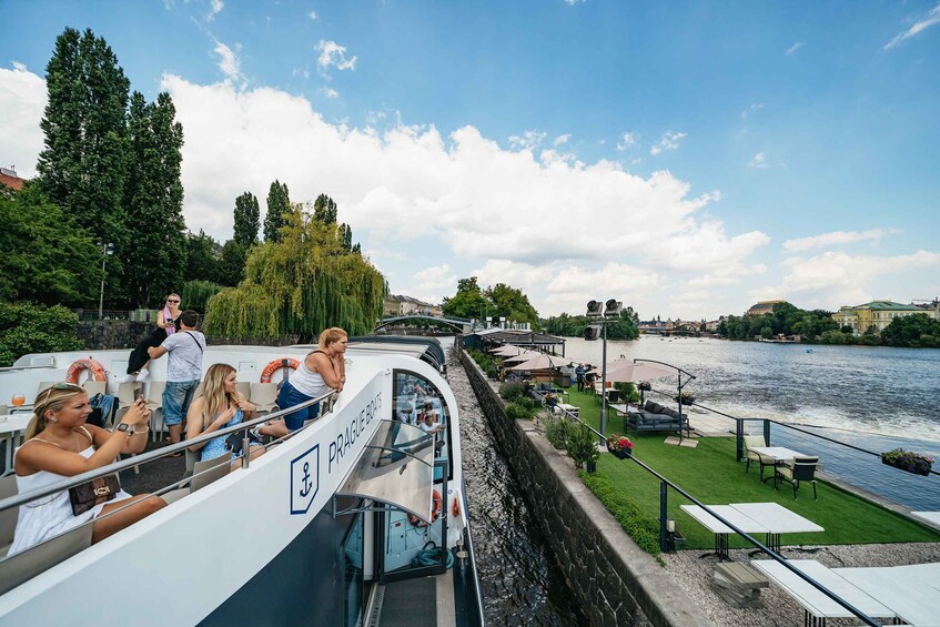 Picture 4 for Activity Prague: Vltava River Lunch Cruise in an Open-Top Glass Boat