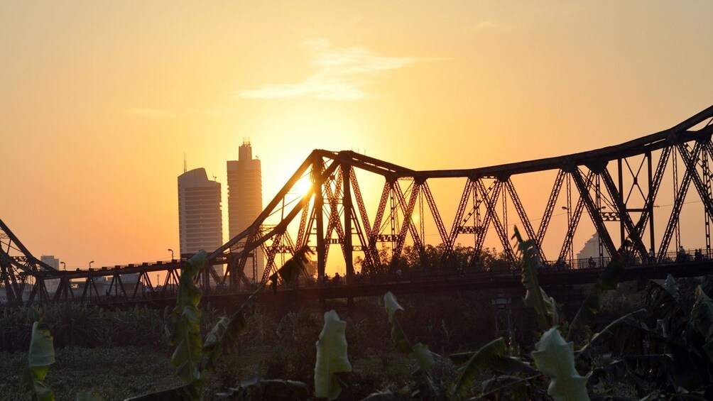 Bridge and skyscrapers in Hanoi