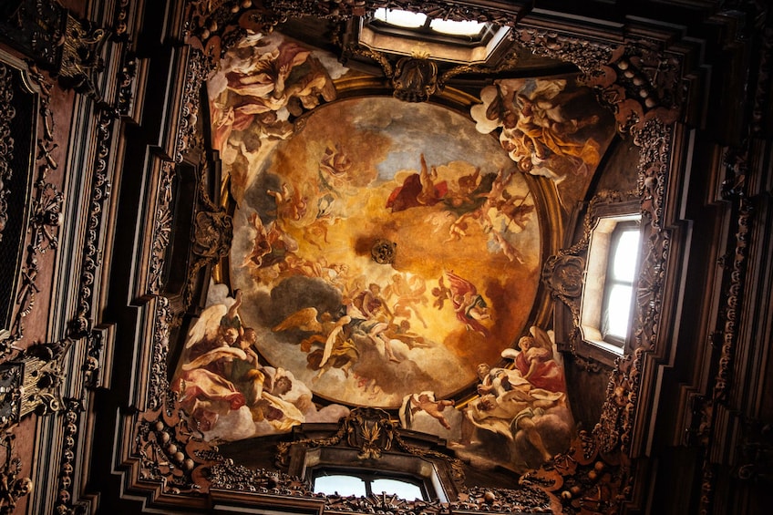 Show item 5 of 8. Magnificent view of the ceiling inside San Bernardino alle Ossa in Milan