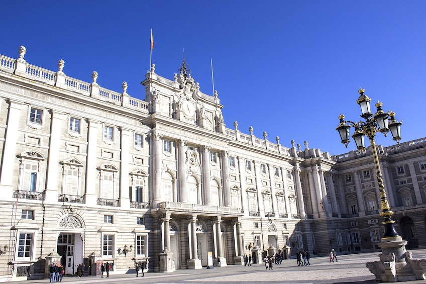 Close view outside the Royal Palace of Madrid