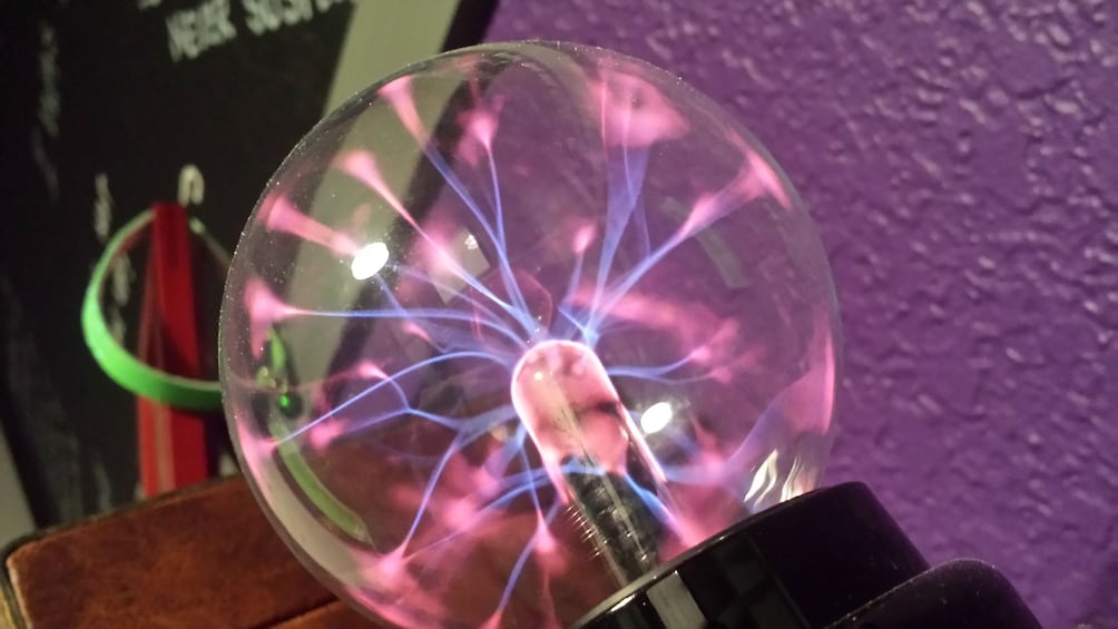 Lights inside an escape room in Escondido
