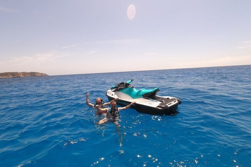 Jet Ski Excursion to Cala Mondragó with Snorkeling