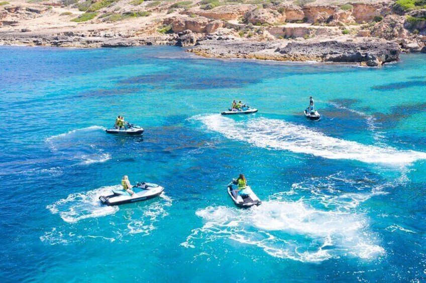 Jet Ski Excursion to Cala Mondragó with Snorkeling