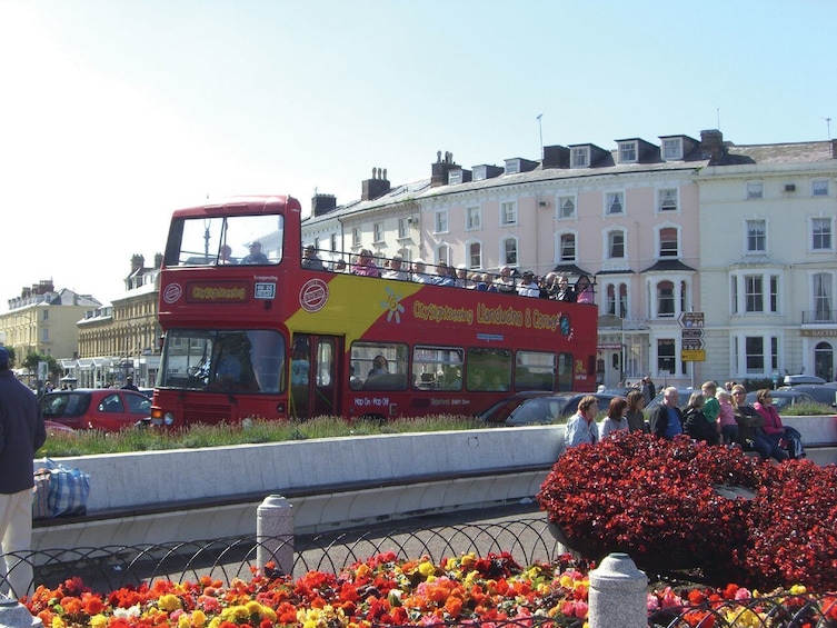 View of the City Sightseeing Llandudno bus tour