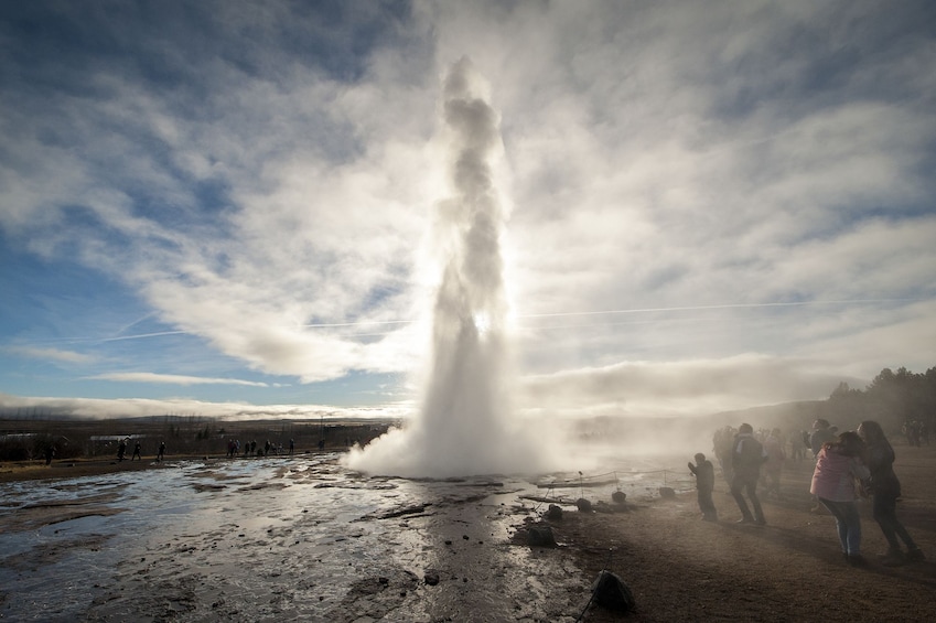 Erupting geyser in Iceland