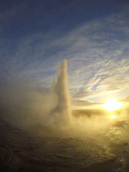 Geyser erupting in Iceland