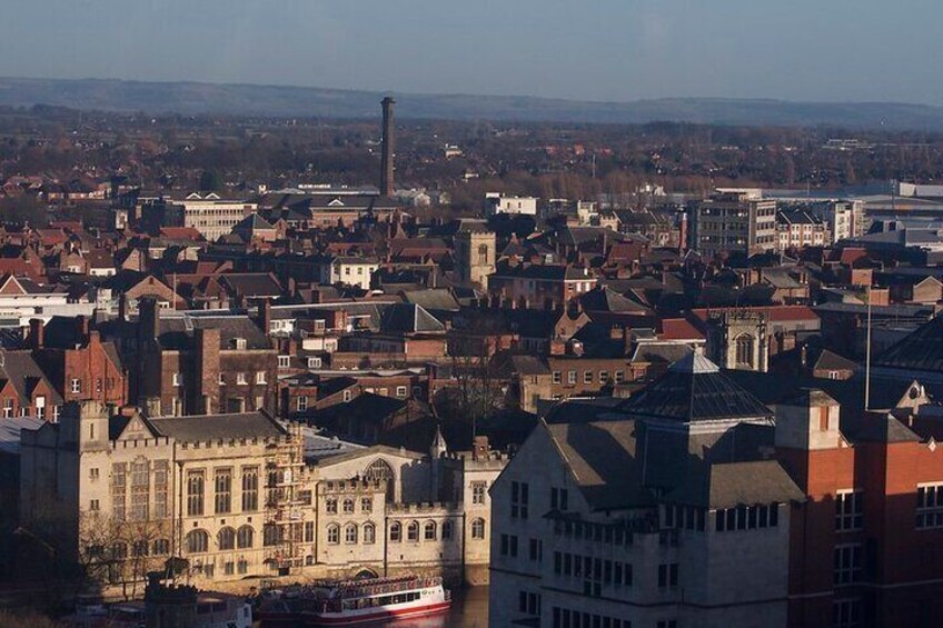 An aerial view of the city of York.