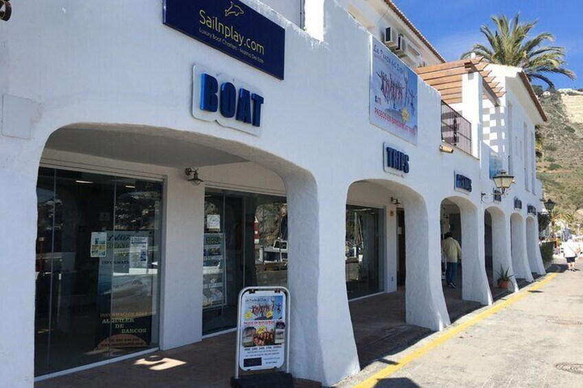 Our office and reception area, at the entrance to the marina 