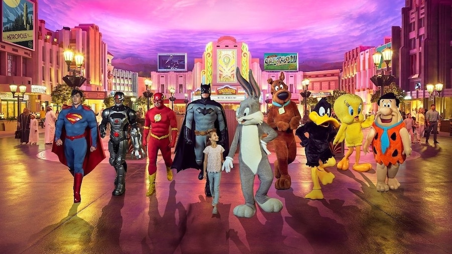 Characters at Warner Bros Theme Park in Dubai