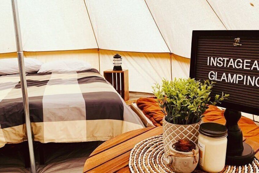 Interior of Glamping Bell Tent