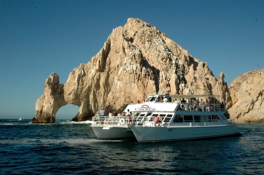 Cabo Mar boat sailing near the Arch of Cabo San Lucas
