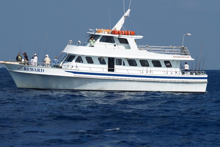 Boat for the sport fishing tour on Biscayne Bay, Miami 