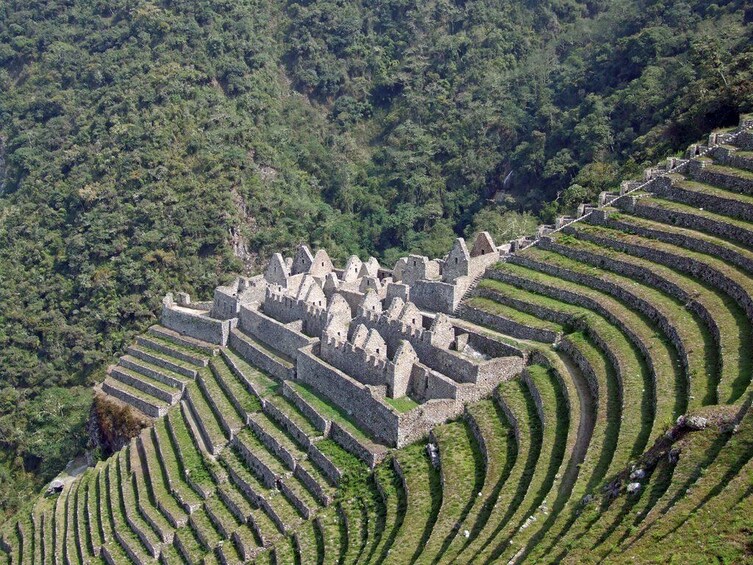 WiƱay Wayna Inca ruin along the Inca Trail to Machu Picchu