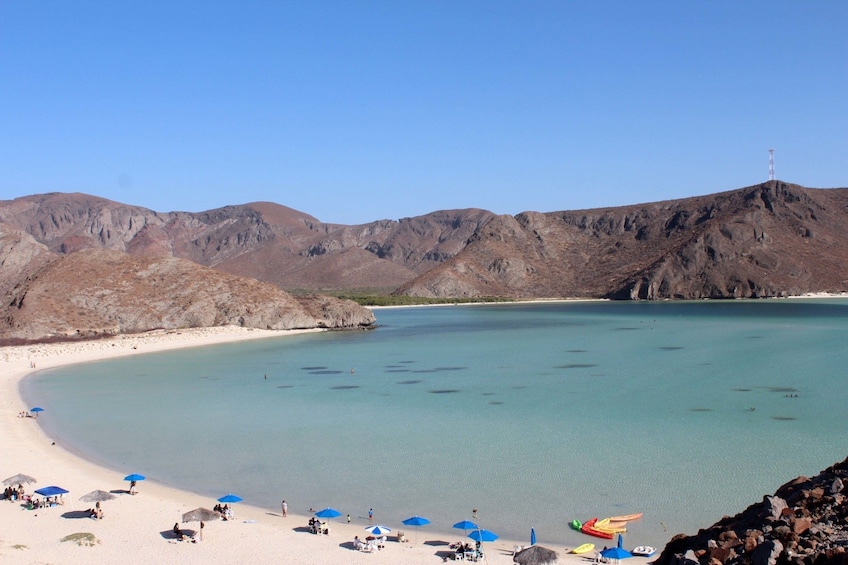 Aerial view of Balandra Beach in La Paz, Mexico