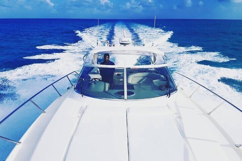 Private Beach Day Experience via 50ft Sun Seeker Motor Yacht