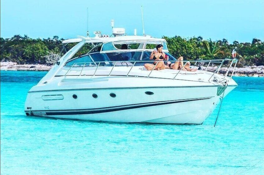 Private Beach Day Experience via 50ft Sun Seeker Motor Yacht