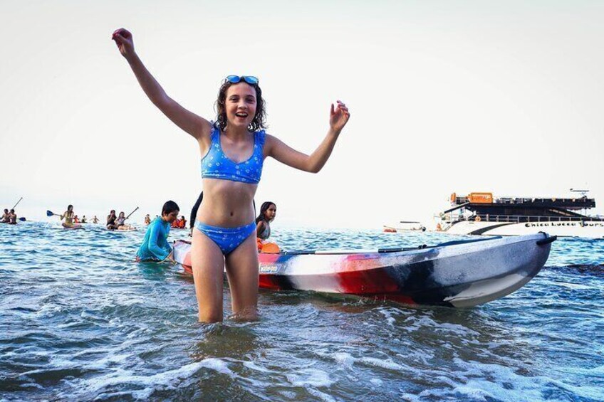 Kayaks, Paddle boards and warm tropical water. 