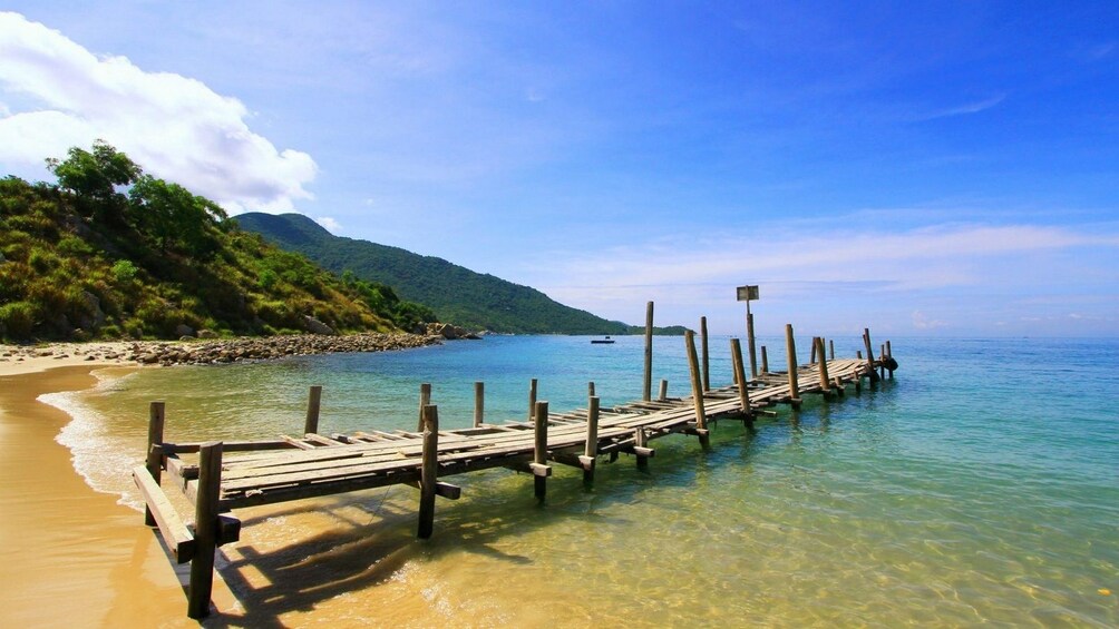 Wooden pier on a beach on Phu Quoc Island