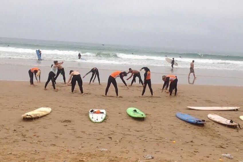 Warm up before the surf
