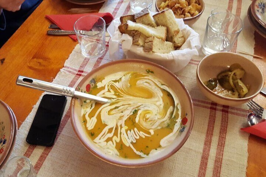 Small-Group traditional organic home-made dinner in a village near Brasov