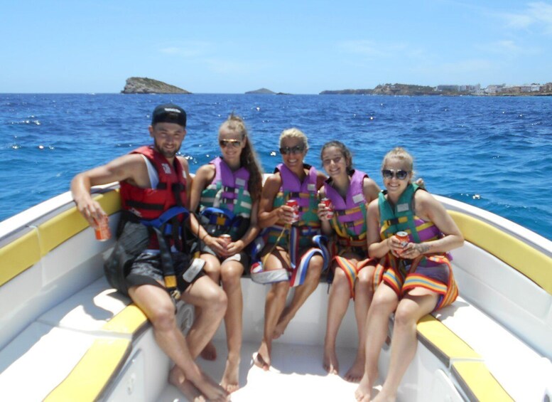 Picture 2 for Activity Santa Eulària des Riu: Parasailing Boat Cruise with Drinks