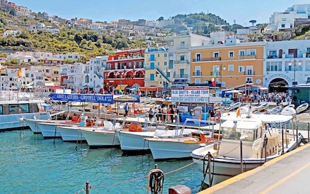 Capri: recorrido en barco, gruta azul, funicular, paquete de almuerzo hecho...