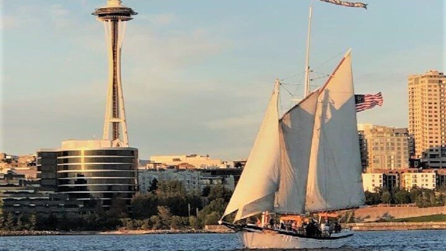 Come aboard for a day sail on our classic schooner! Our Harbor Sailing tour is family-friendly and is an excellent way to see the Seattle skyline, the beauty of the Puget Sound, and mountain views!