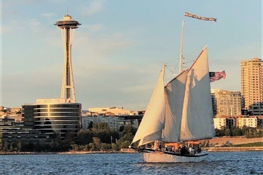 Come aboard for a day sail on our classic schooner! Our Harbor Sailing tour is family-friendly and is an excellent way to see the Seattle skyline, the beauty of the Puget Sound, and mountain views!