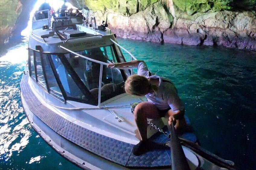 Explore inside the giant rainbow sea caves at Ile Des Phoques 