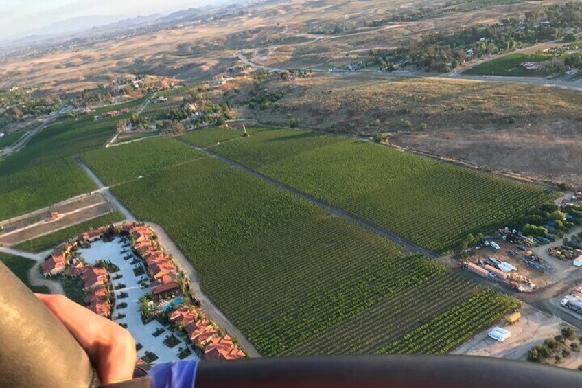 Floating over Temecula Wine Country