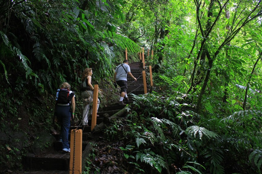 Hikers on Arenal Volcano in Costa Rica