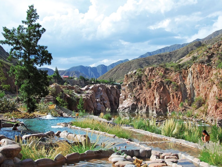 Pools and mountains at Termas de Cacheuta in Argentina