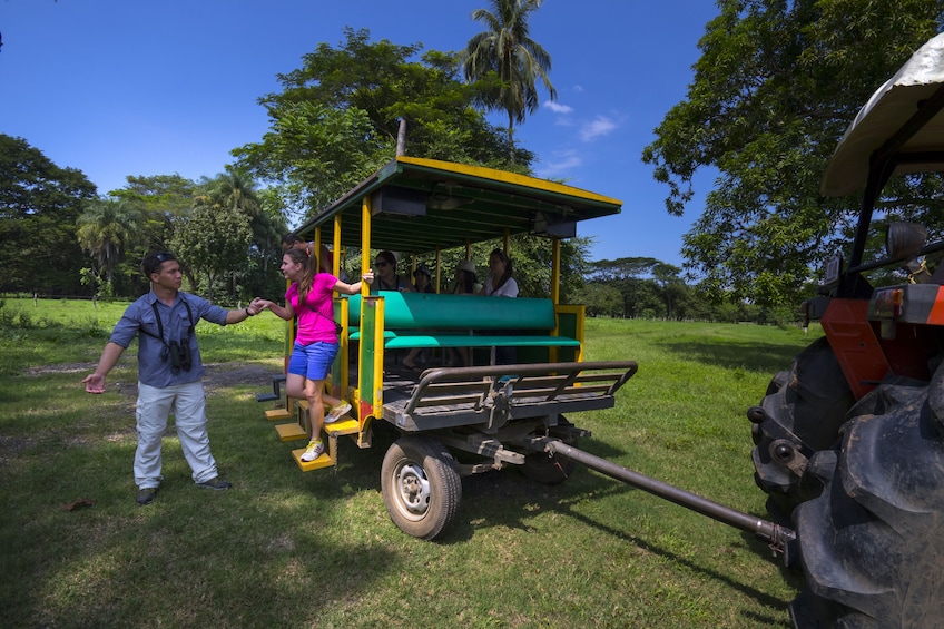 Tractor-pulled wagon in Hacienda Nosavar