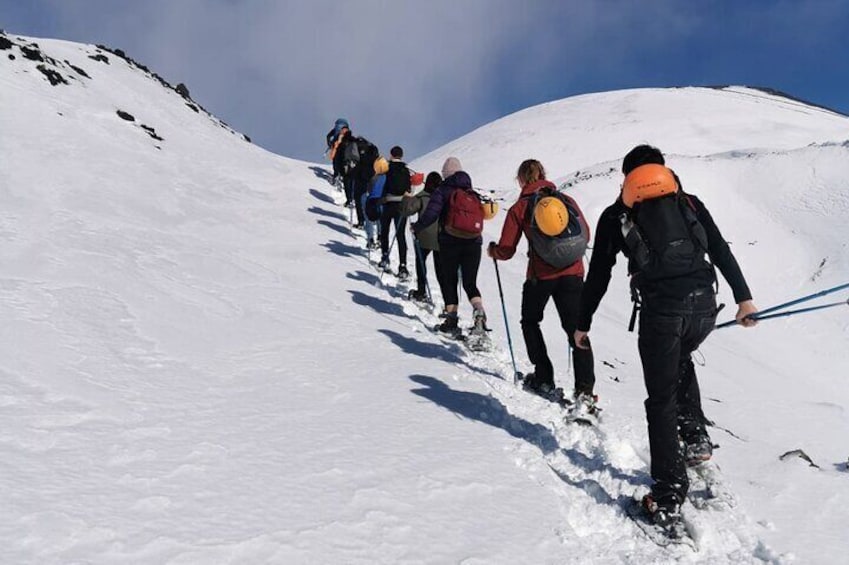 Hike near the summit craters up to the maximum safe altitude currently foreseen