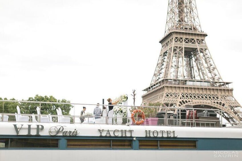 The Eiffel Tower on the VIP's rooftop!