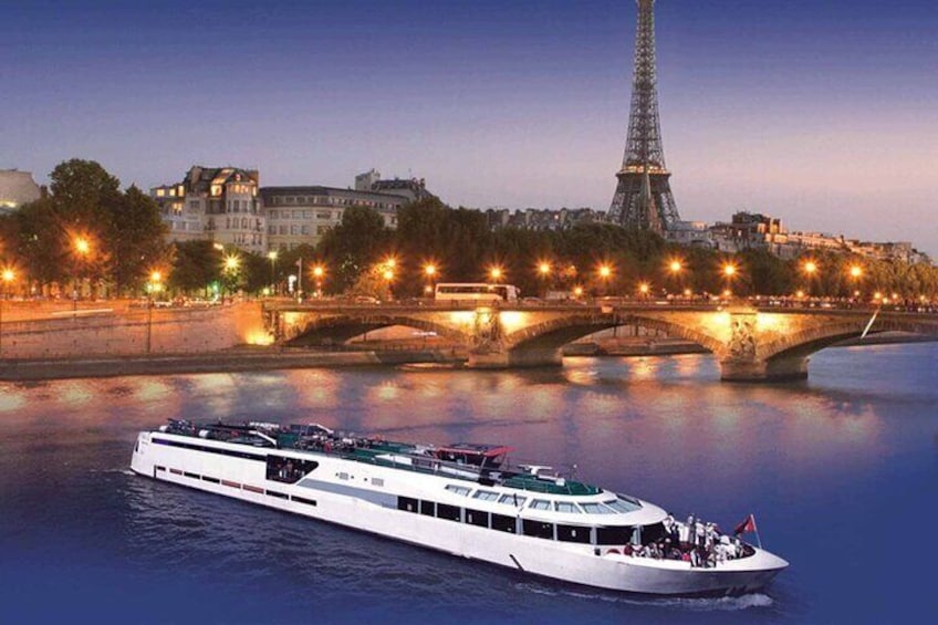 Enjoy incredible views of the Eiffel Tower when your yacht docks for the night