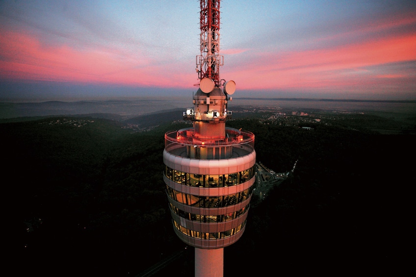 Evening view of Fernsehturm Stuttgart in Germany